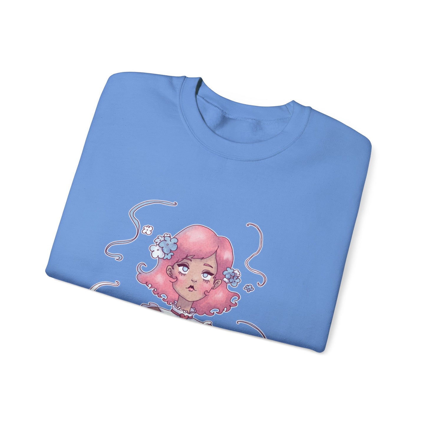 Dreamy Rebellion Sweatshirt | Pink-Haired Ethereal Girl | Pastel Kawaii Crewneck | Alternative Fashion Comfort Wear S-5XL