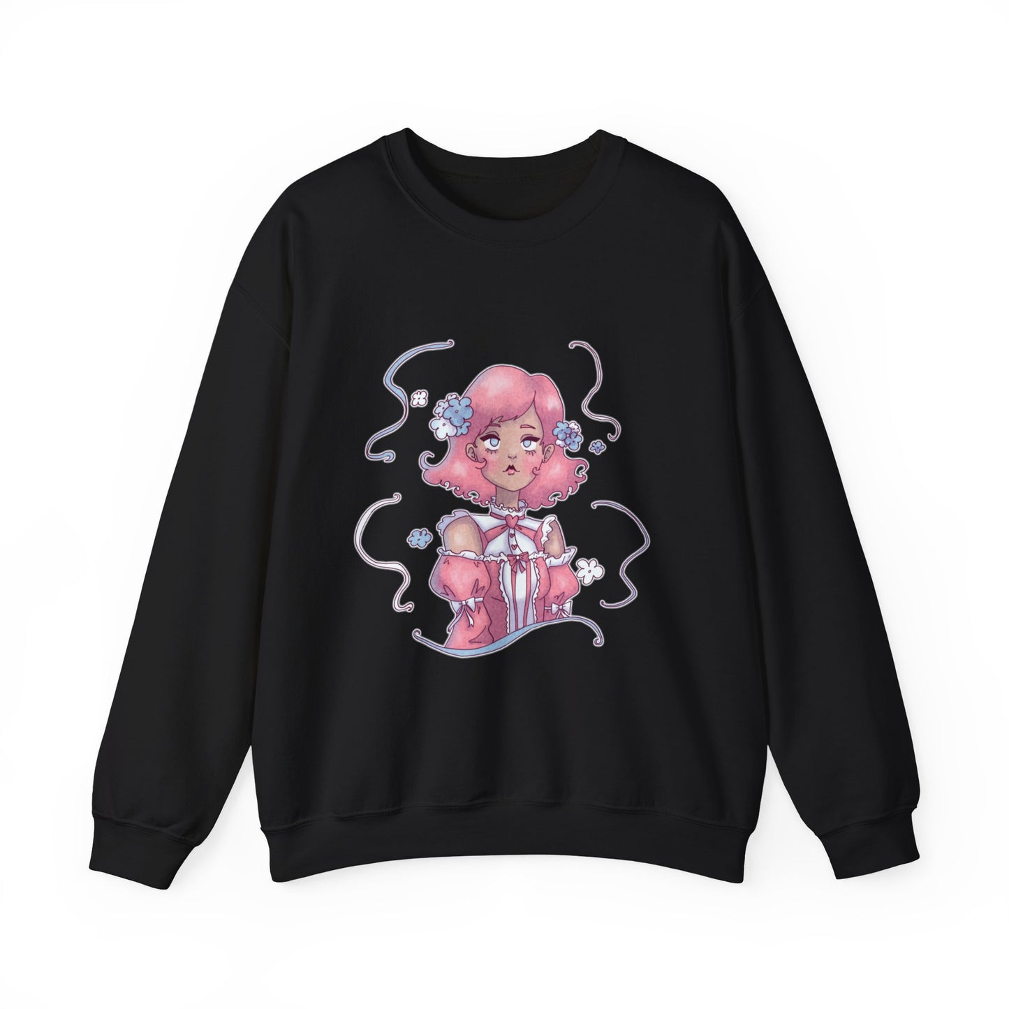 Dreamy Rebellion Sweatshirt | Pink-Haired Ethereal Girl | Pastel Kawaii Crewneck | Alternative Fashion Comfort Wear S-5XL