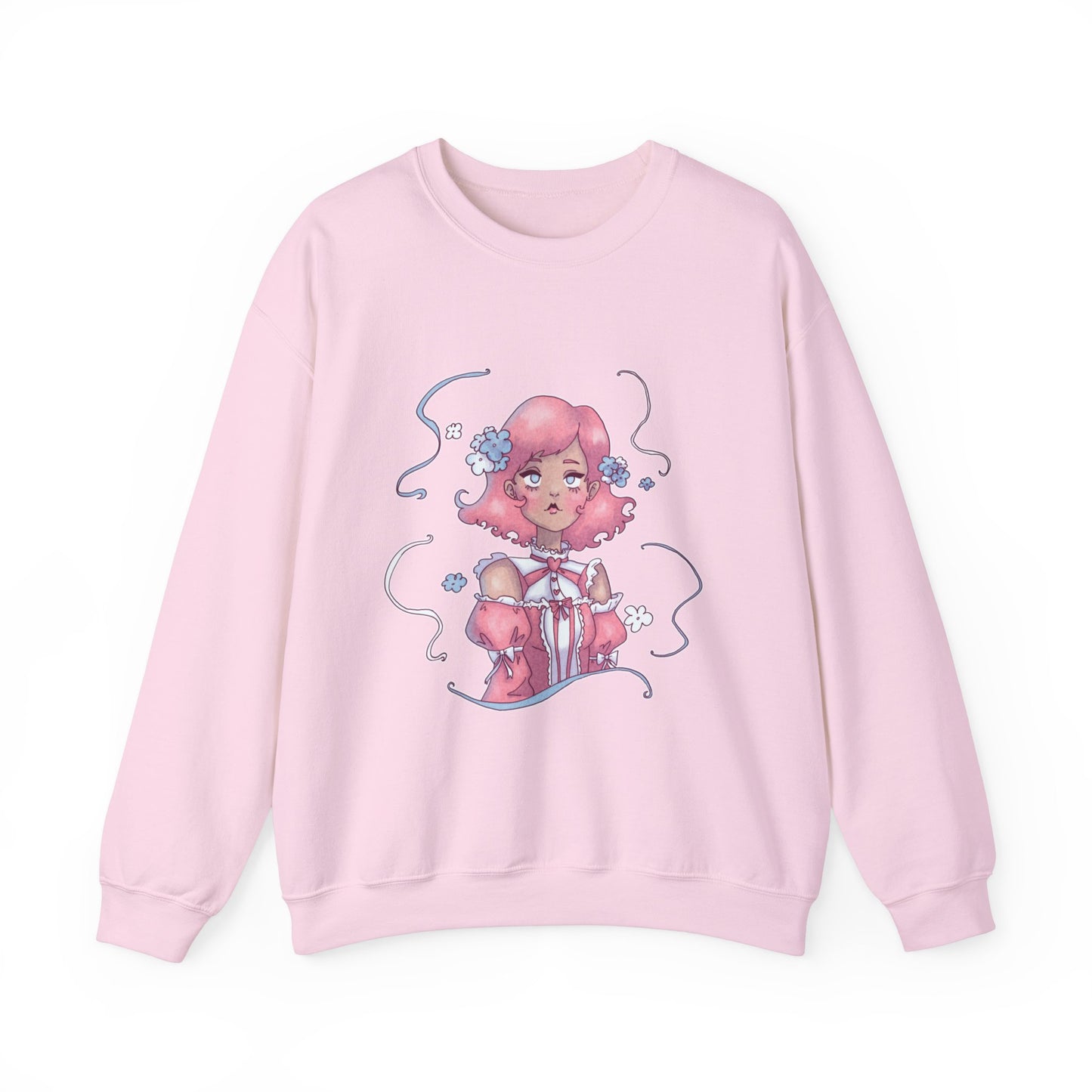 Dreamy Rebellion Sweatshirt | Pink-Haired Ethereal Girl | Pastel Kawaii Crewneck | Alternative Fashion Comfort Wear S-5XL