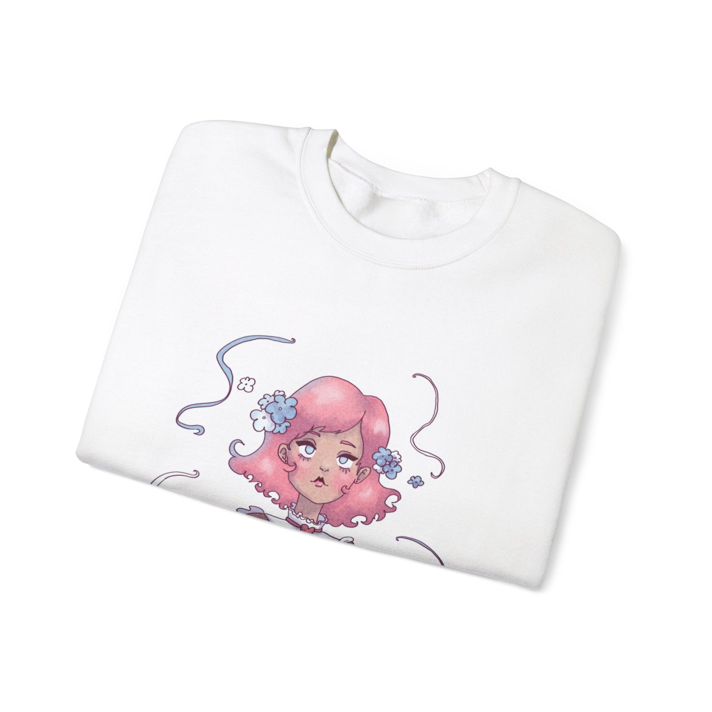 Dreamy Rebellion Sweatshirt | Pink-Haired Ethereal Girl | Pastel Kawaii Crewneck | Alternative Fashion Comfort Wear S-5XL