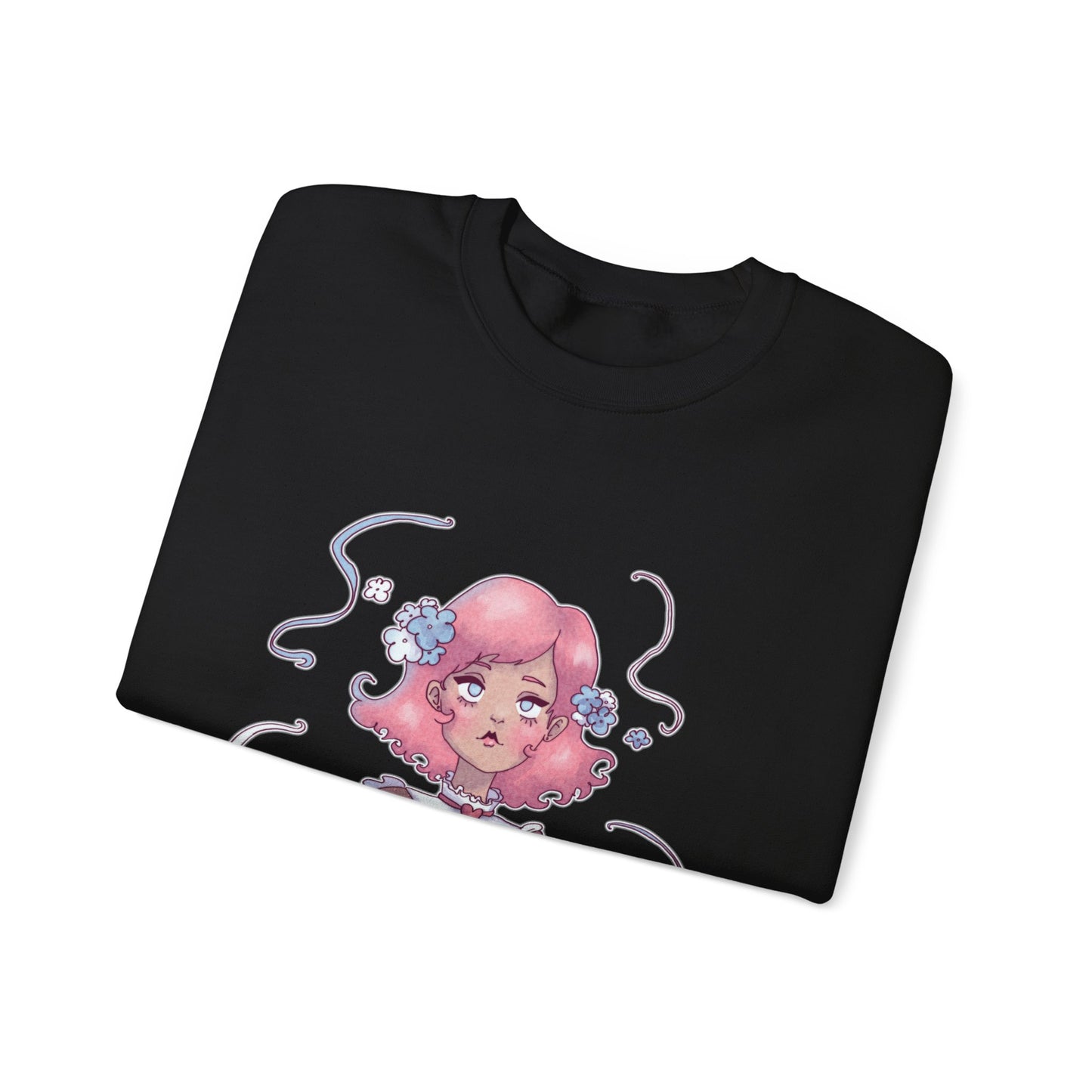 Dreamy Rebellion Sweatshirt | Pink-Haired Ethereal Girl | Pastel Kawaii Crewneck | Alternative Fashion Comfort Wear S-5XL