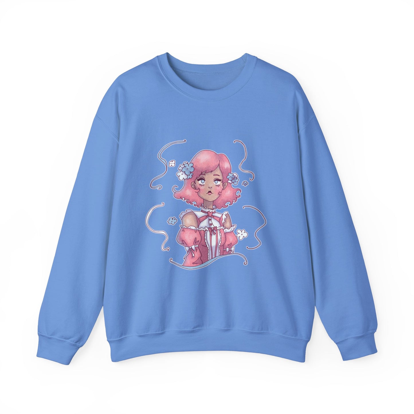 Dreamy Rebellion Sweatshirt | Pink-Haired Ethereal Girl | Pastel Kawaii Crewneck | Alternative Fashion Comfort Wear S-5XL