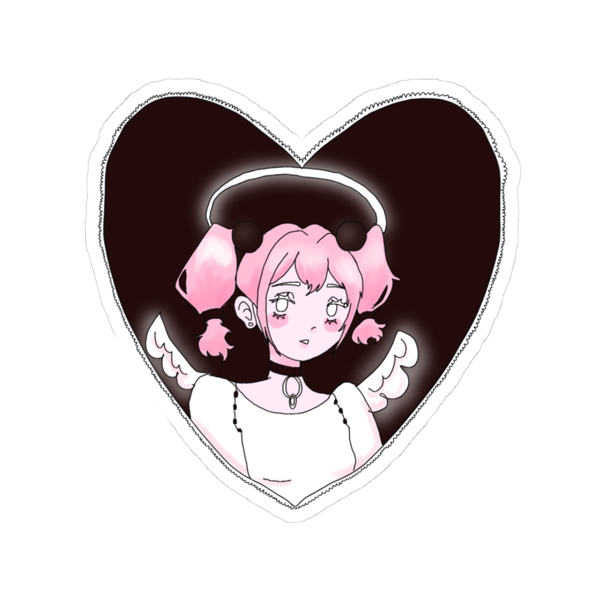 Cute "Heart Angel" Aesthetic Vinyl Sticker – Soft, Dreamy, and Ethereal