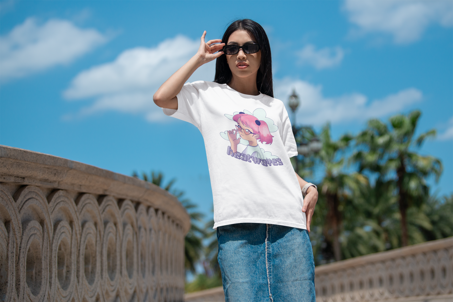 "Heatwaves" Aesthetic Graphic Tee – Dreamy, Cool, and Effortlessly Bold