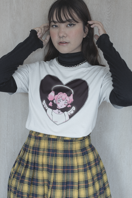 "Heart Angel" Aesthetic Graphic Tee – Celestial, Dreamy, and Softly Rebellious