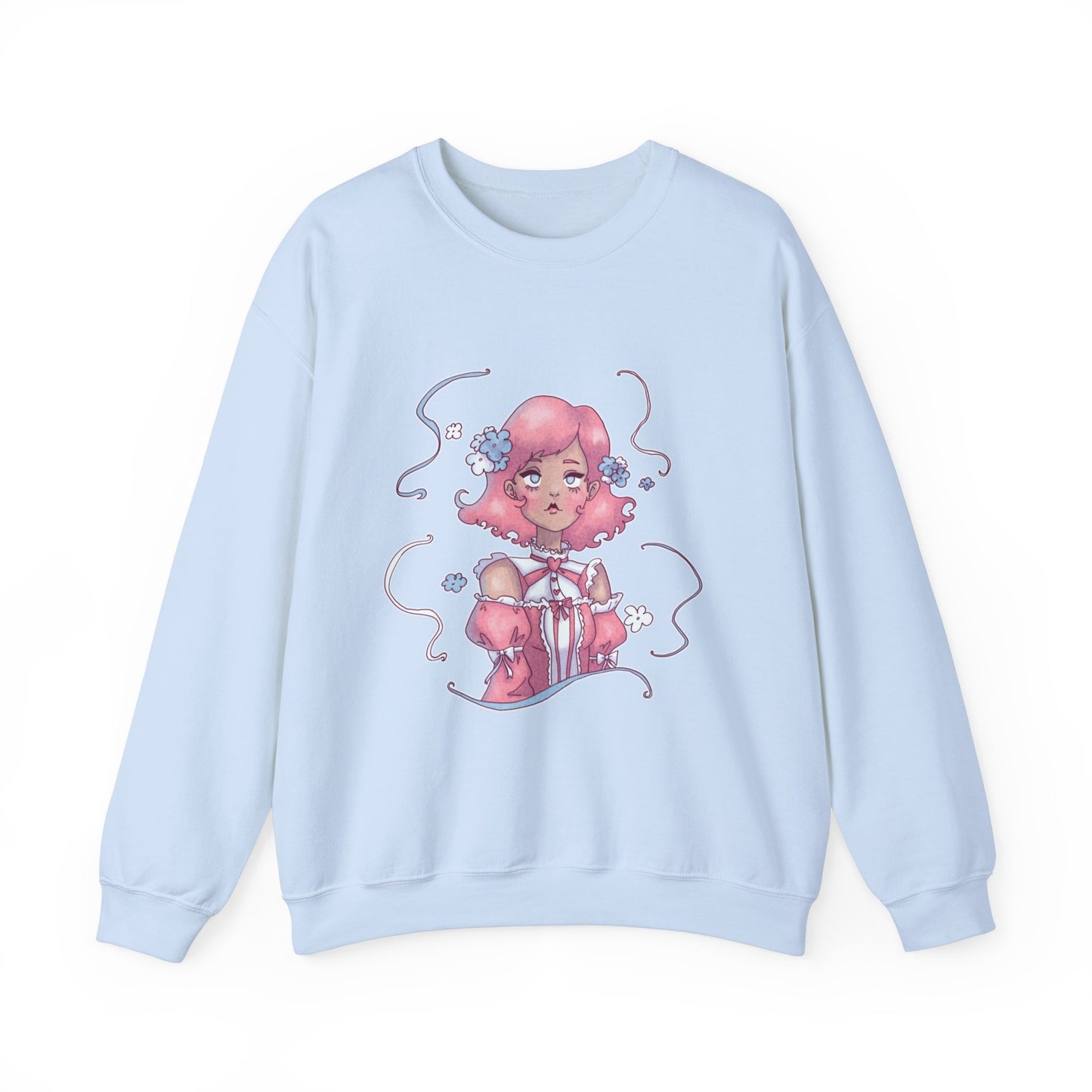 Dreamy Rebellion Sweatshirt | Pink-Haired Ethereal Girl | Pastel Kawaii Crewneck | Alternative Fashion Comfort Wear S-5XL