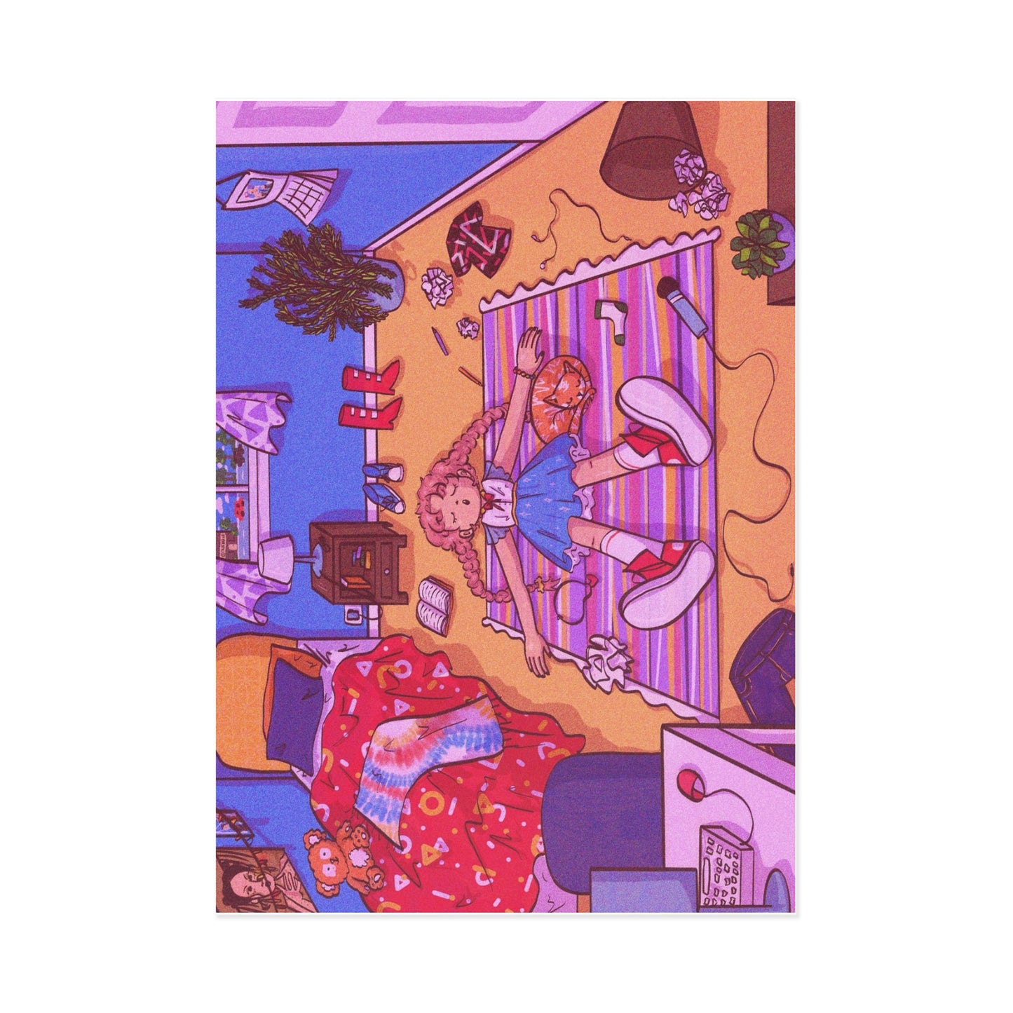 "Dreamer’s Day Off" Fine Art Postcard – Aesthetic, Nostalgic, and Playfully Chaotic