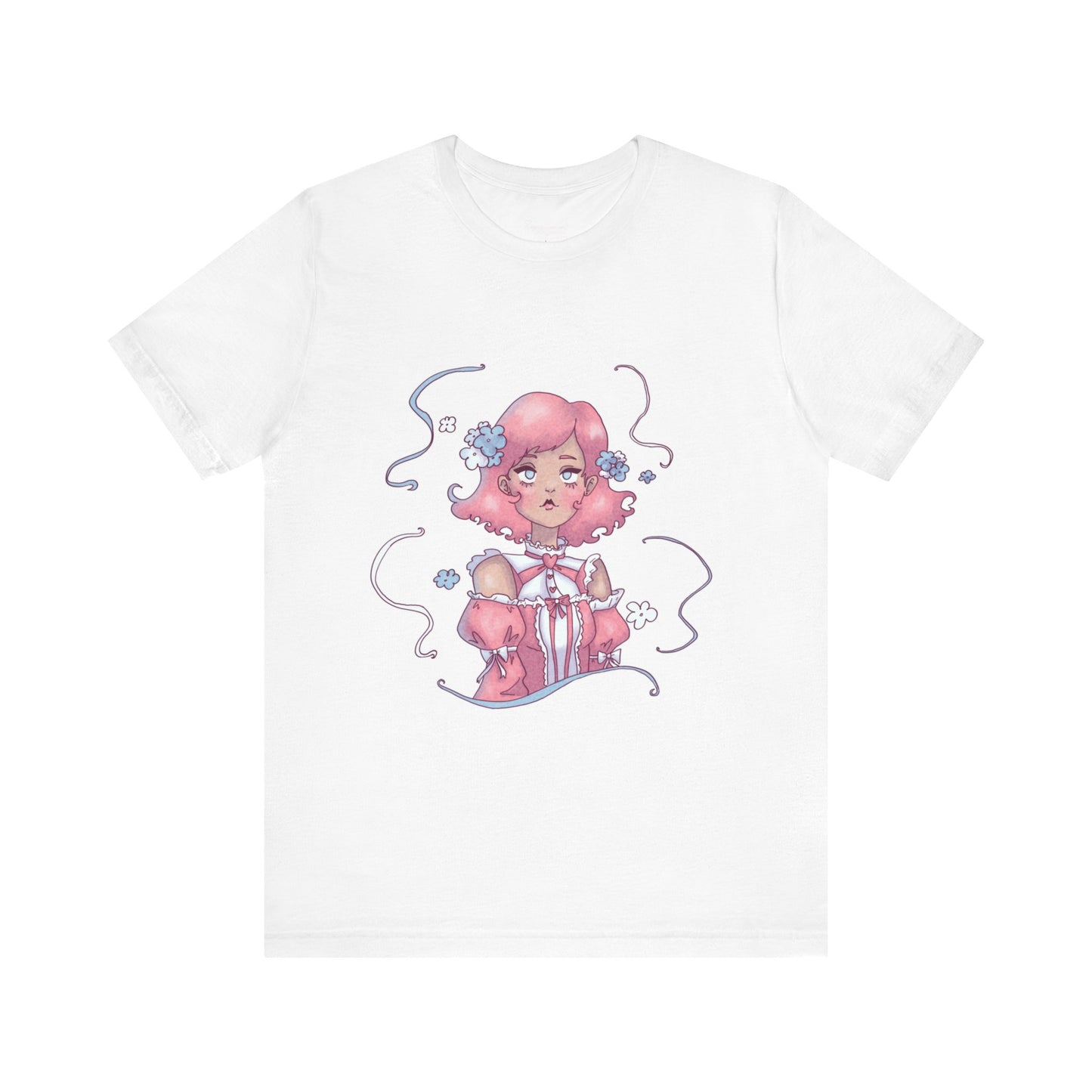 Dreamy Rebellion Pink Hair Girl Aesthetic T-Shirt - Kawaii Fashion Pastel Graphic Tee | Soft Grunge Alternative Clothing XS-5XL