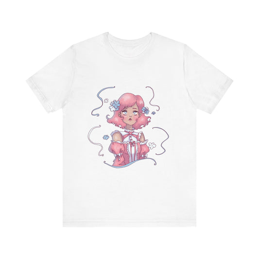 Dreamy Rebellion Pink Hair Girl Aesthetic T-Shirt - Kawaii Fashion Pastel Graphic Tee | Soft Grunge Alternative Clothing XS-5XL