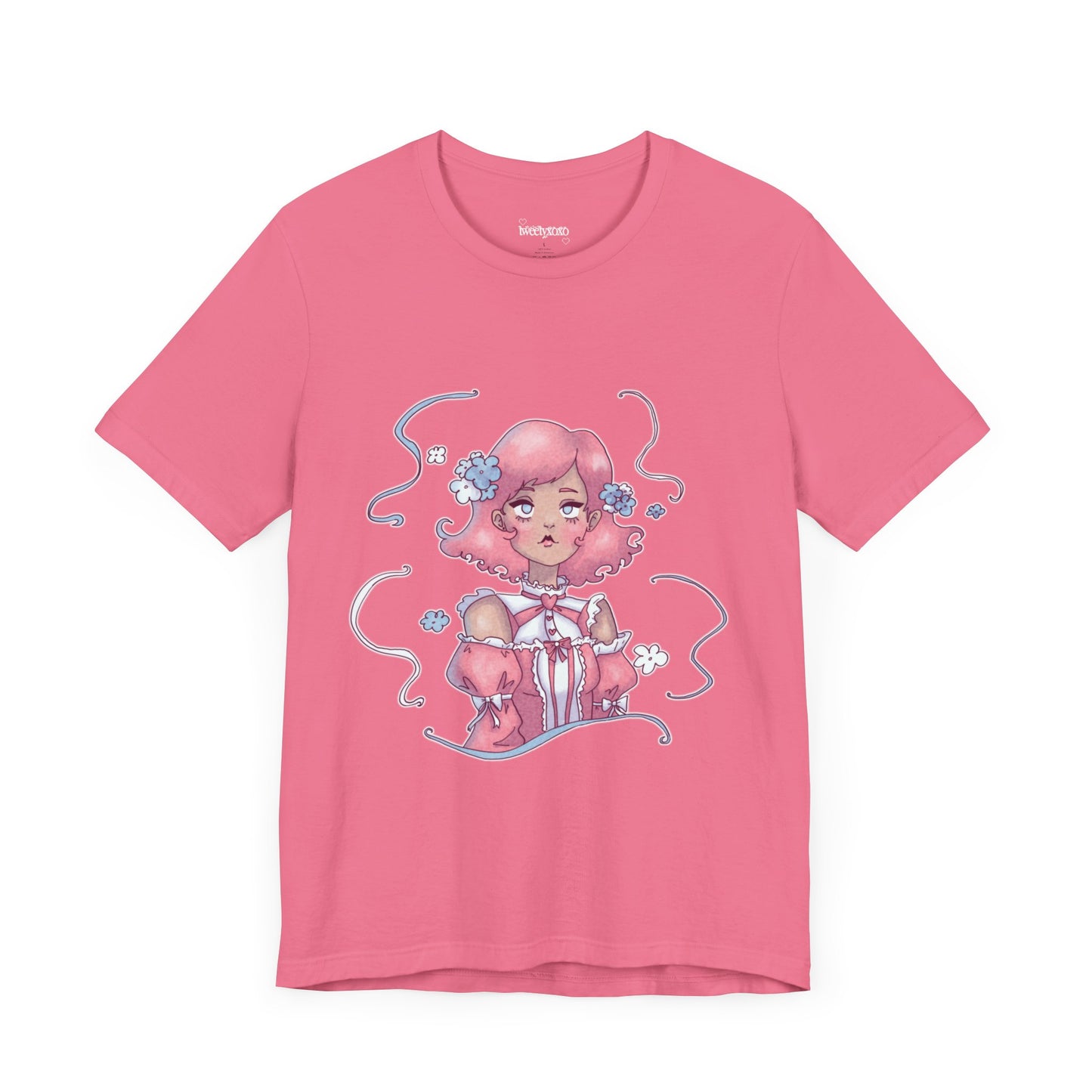 Dreamy Rebellion Pink Hair Girl Aesthetic T-Shirt - Kawaii Fashion Pastel Graphic Tee | Soft Grunge Alternative Clothing XS-5XL