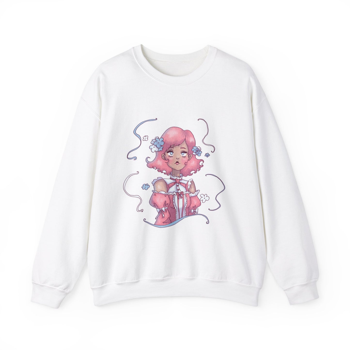 Dreamy Rebellion Sweatshirt | Pink-Haired Ethereal Girl | Pastel Kawaii Crewneck | Alternative Fashion Comfort Wear S-5XL