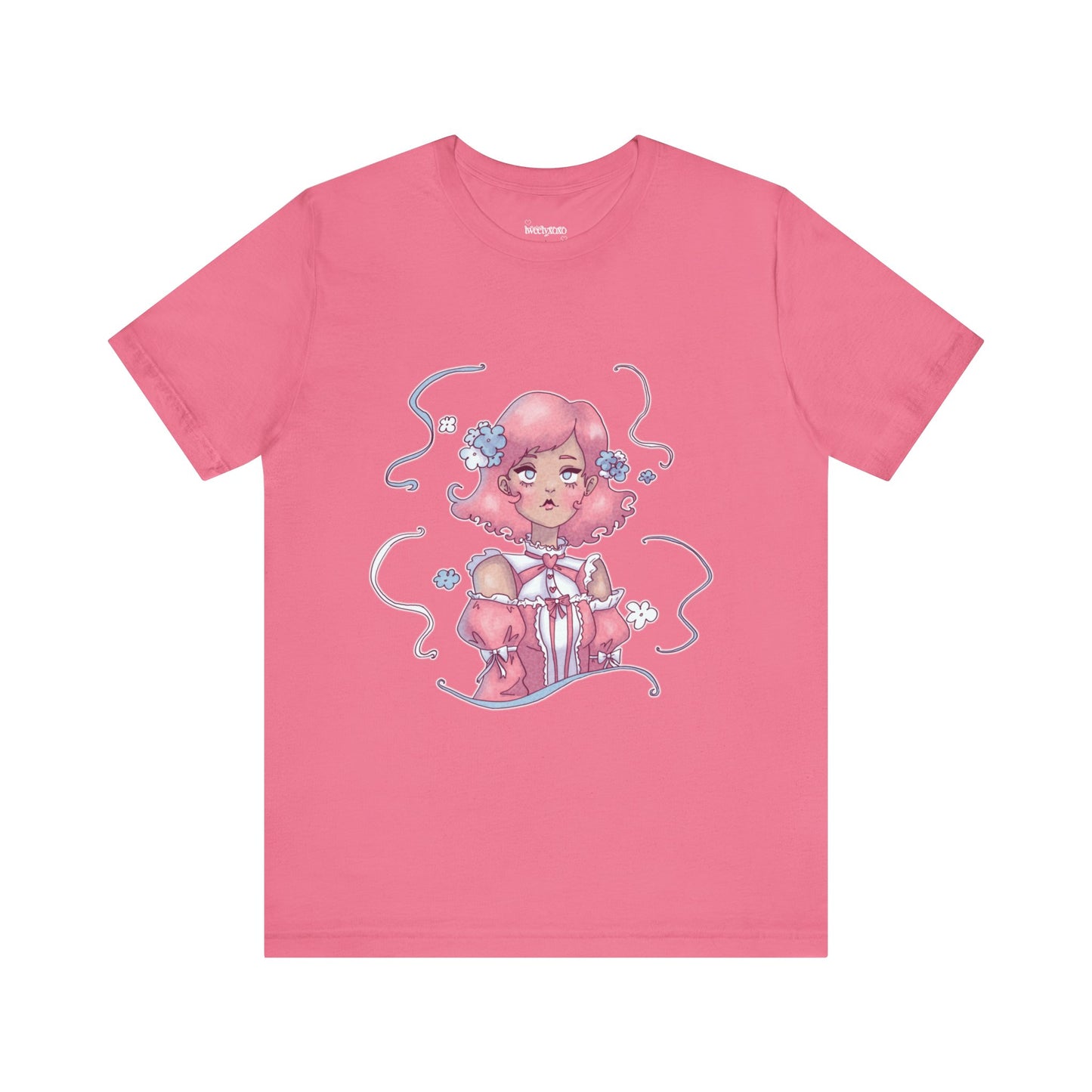 Dreamy Rebellion Pink Hair Girl Aesthetic T-Shirt - Kawaii Fashion Pastel Graphic Tee | Soft Grunge Alternative Clothing XS-5XL