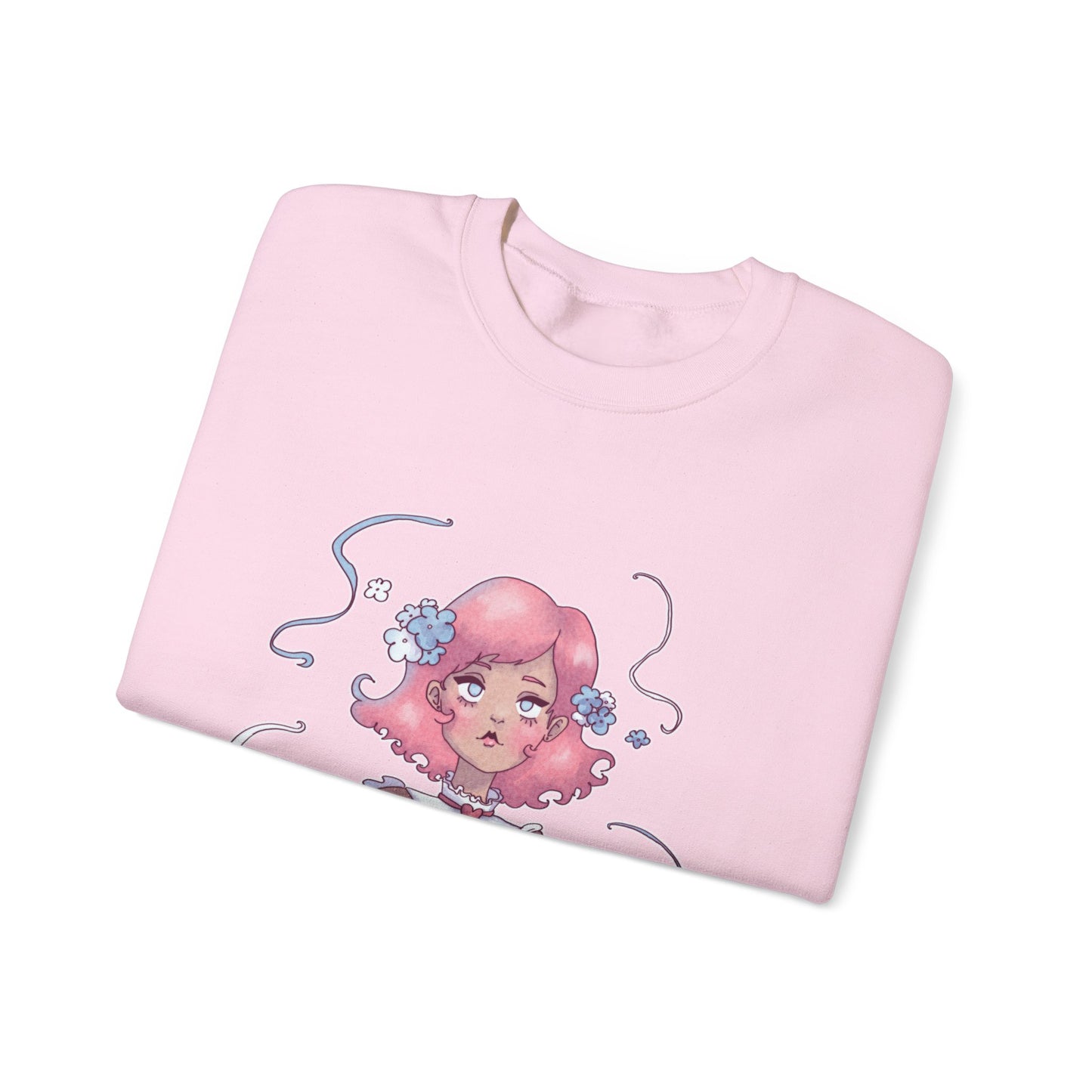 Dreamy Rebellion Sweatshirt | Pink-Haired Ethereal Girl | Pastel Kawaii Crewneck | Alternative Fashion Comfort Wear S-5XL