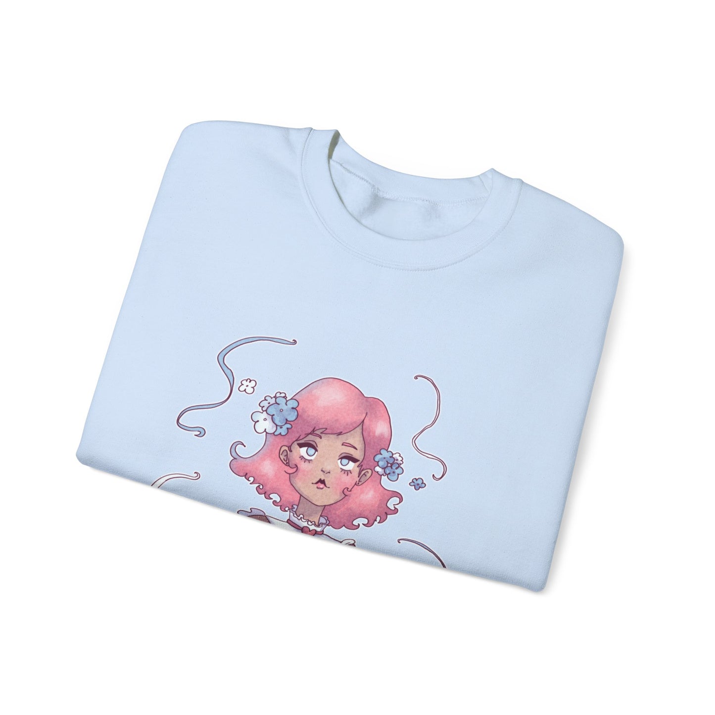 Dreamy Rebellion Sweatshirt | Pink-Haired Ethereal Girl | Pastel Kawaii Crewneck | Alternative Fashion Comfort Wear S-5XL